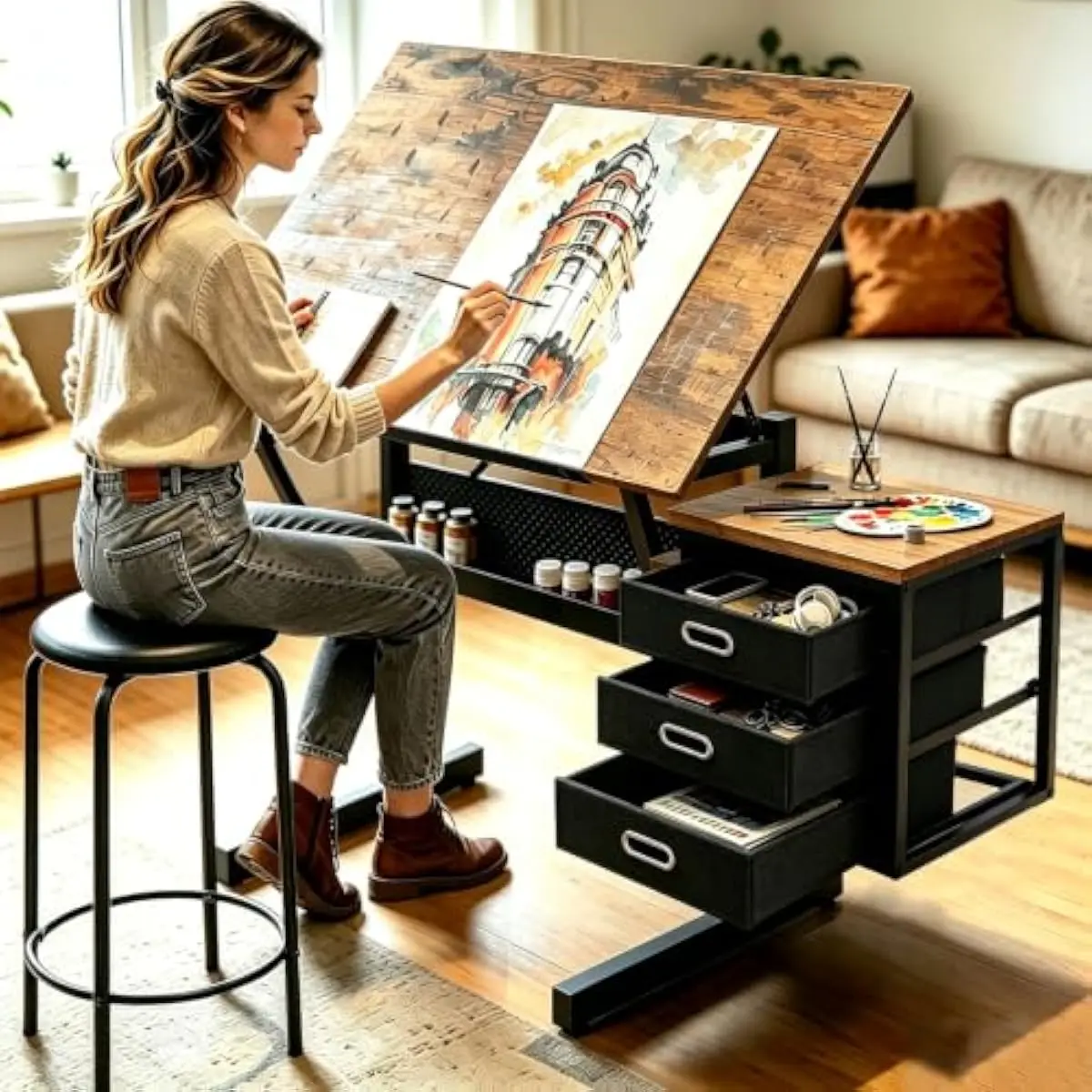 Drafting Desk with Adjustable  - Matcha recension och pris