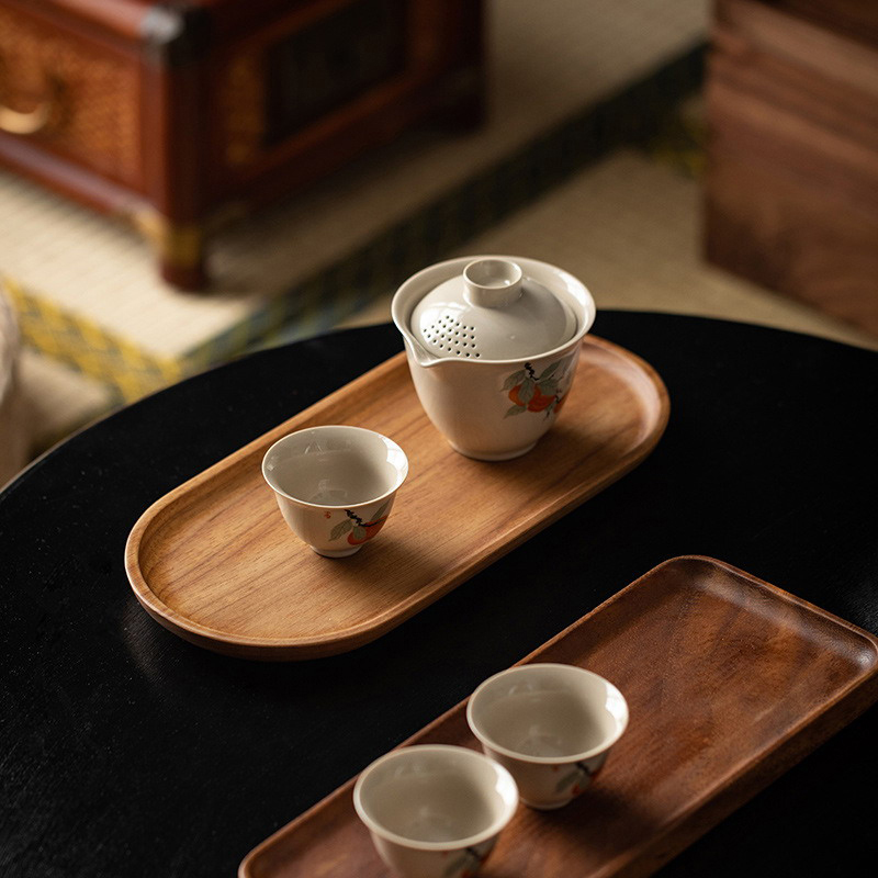 1pc Tableware Solid Wood Round - Japanese Snacks recension och pris