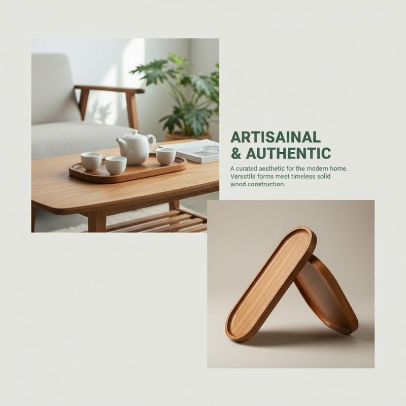 1pc Tableware Solid Wood Round - Japanese Snacks recension och pris