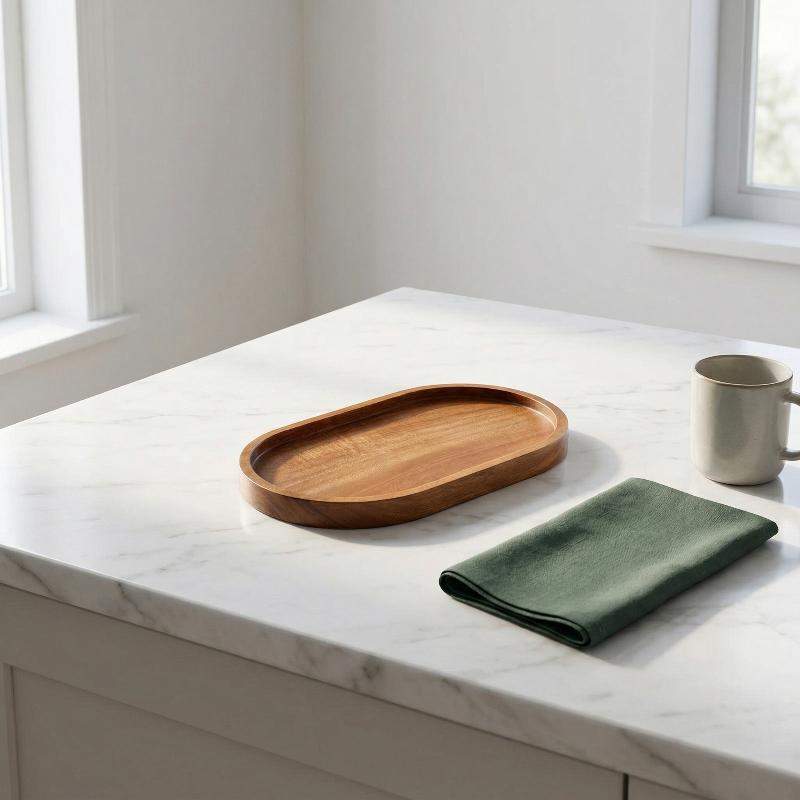 1pc Tableware Solid Wood Round - Japanese Snacks recension och pris