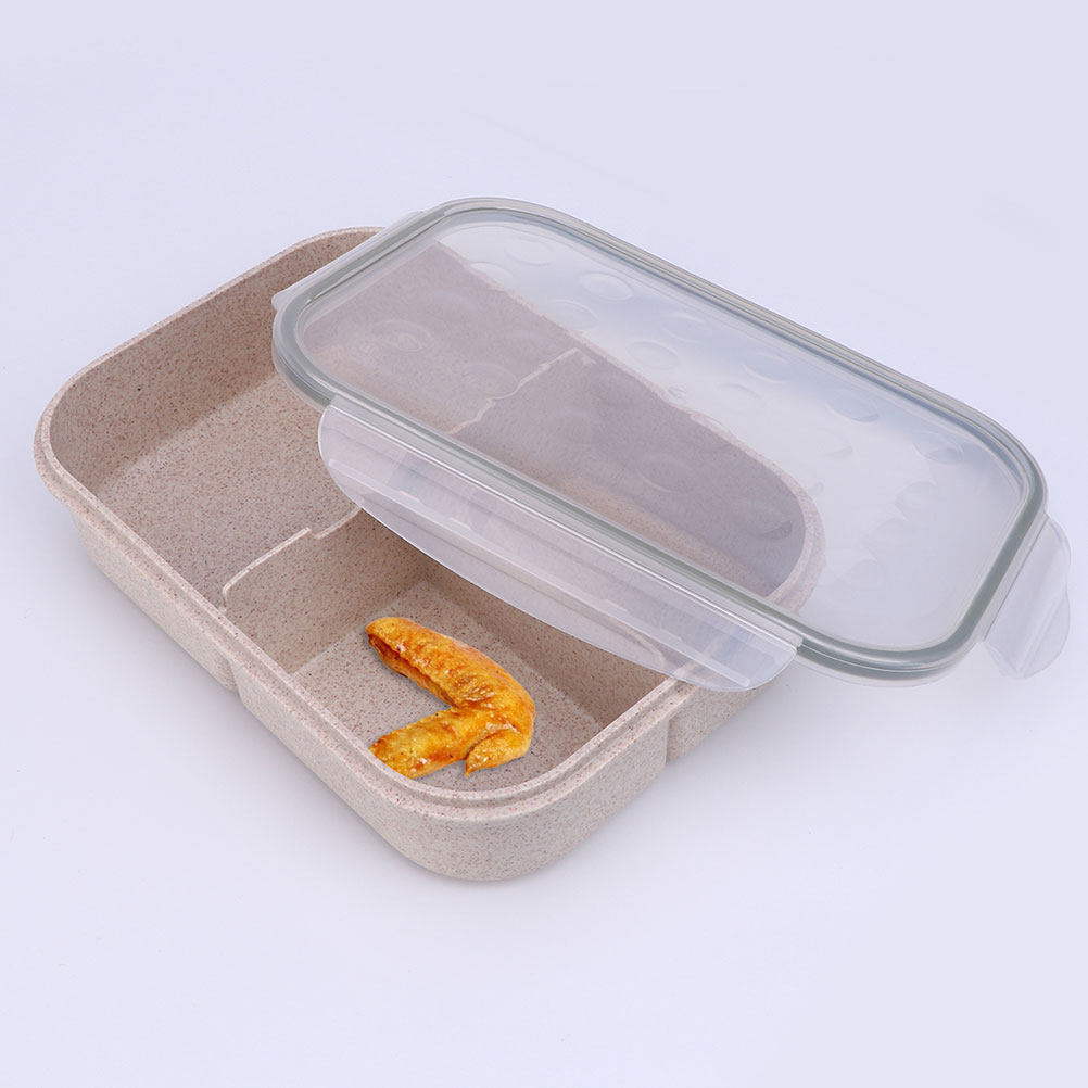 1Set Straw Divided Lunch Box P - Bento Box recension och pris