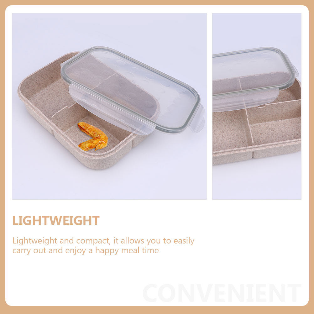 1Set Straw Divided Lunch Box P - Bento Box recension och pris